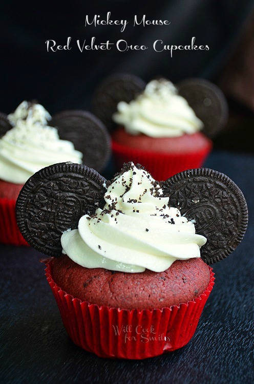Mickey Mouse Red Velvet Cupcakes