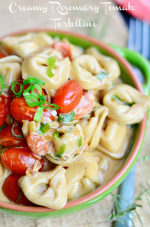Creamy Rosemary Tomato Tortellini 3 (c) willcookforsmiles.com #tortellini #pasta