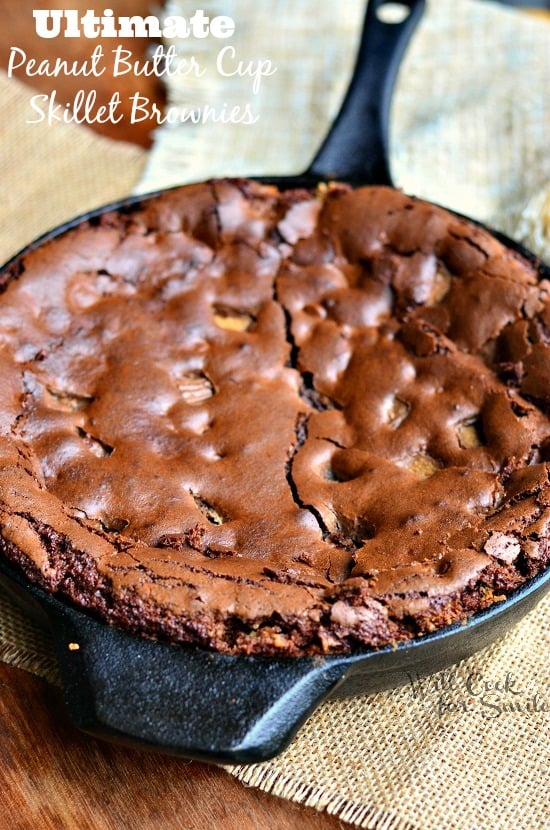 Brownies in a cast iron skillet