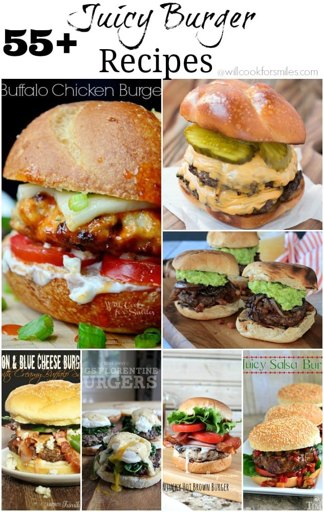 Juicy burger collage