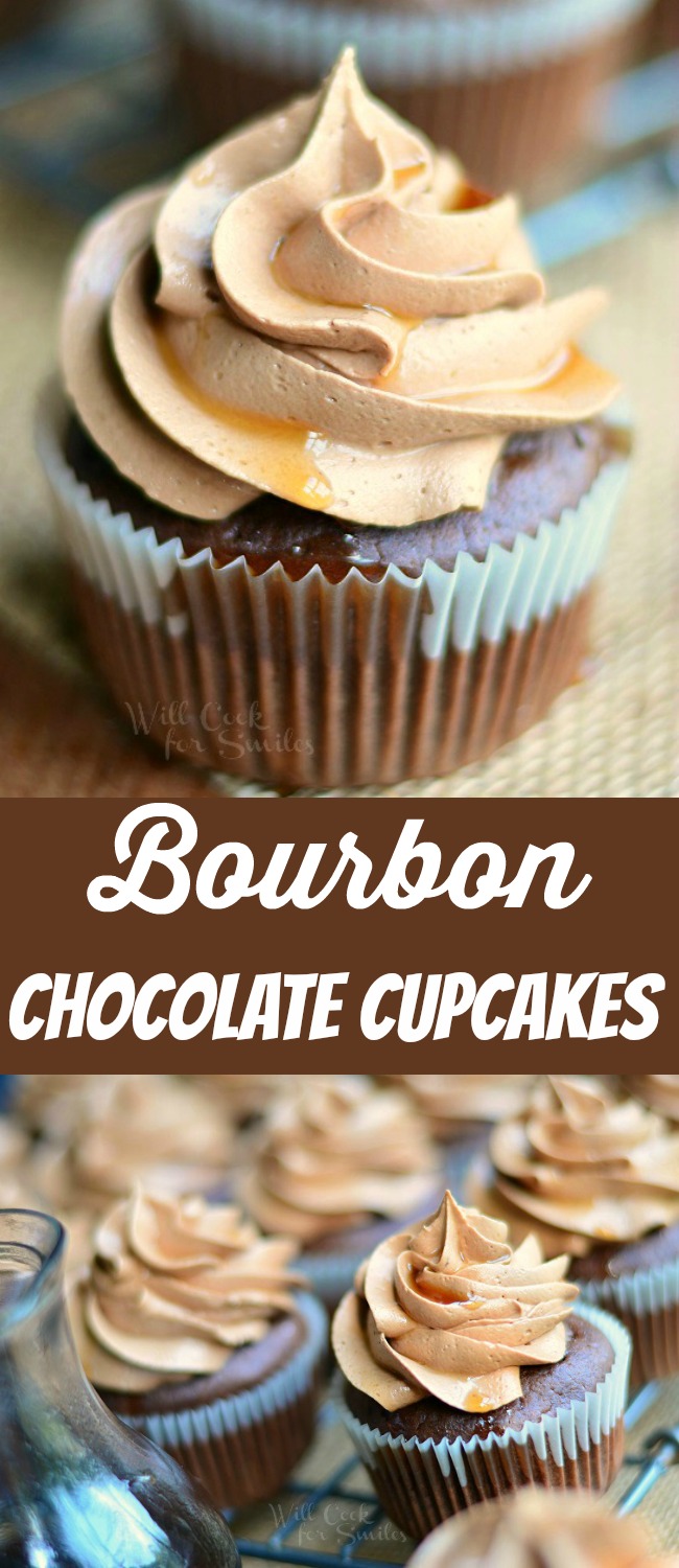 Bourbon Chocolate Cupcakes collage