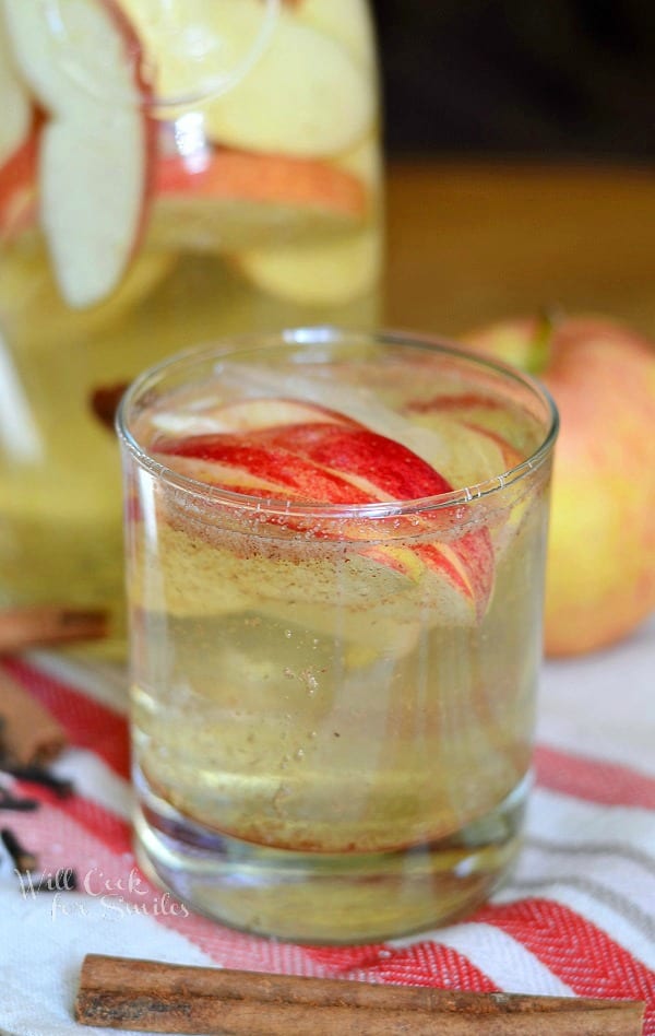 Spiced Apple Sangria in a glass