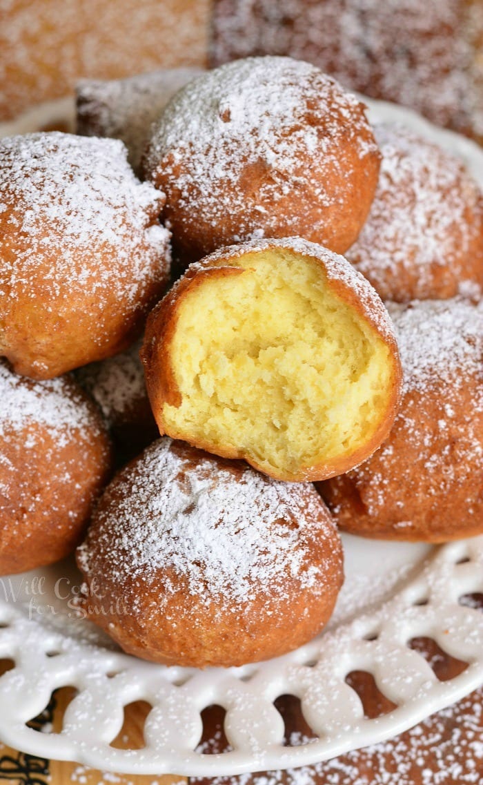 Easy Ricotta Doughnuts in a plate