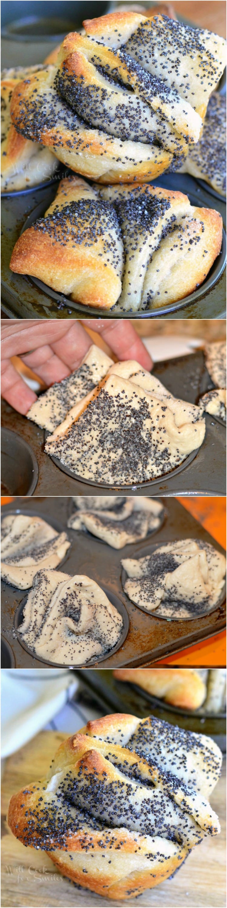 Easy Poppy Seed Pull Apart Muffin in a muffin tin