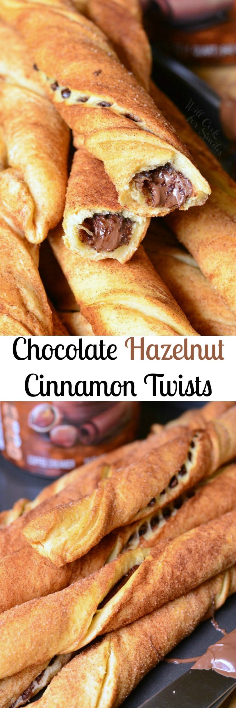 Chocolate Hazelnut Cinnamon Twists collage