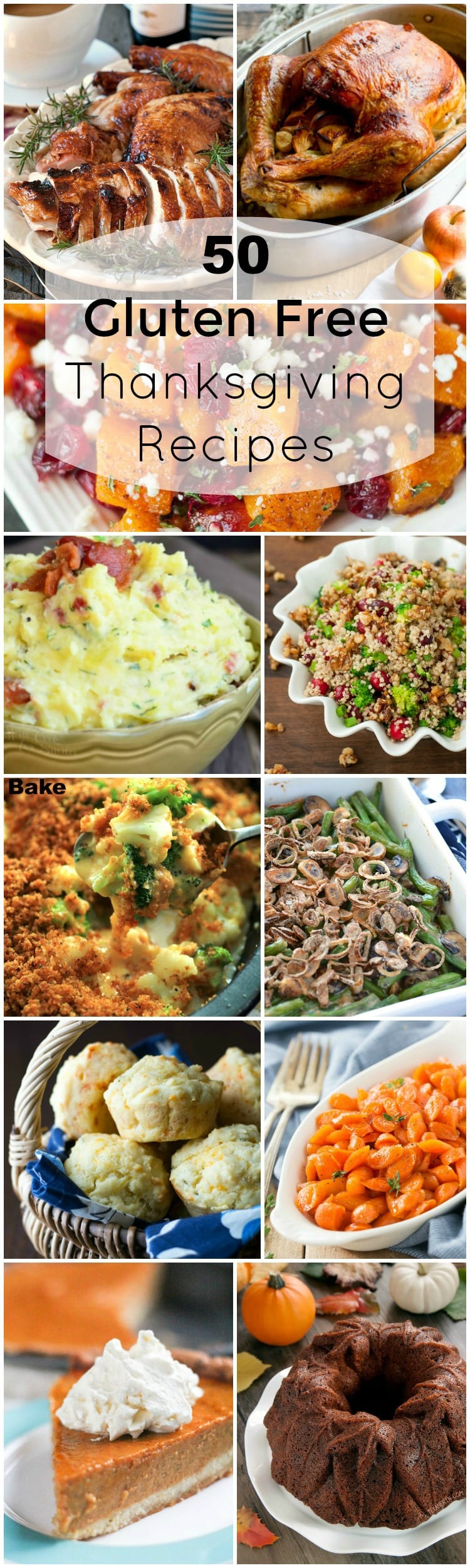 12 picture collage of gluten free thanksgiving dinner ideas