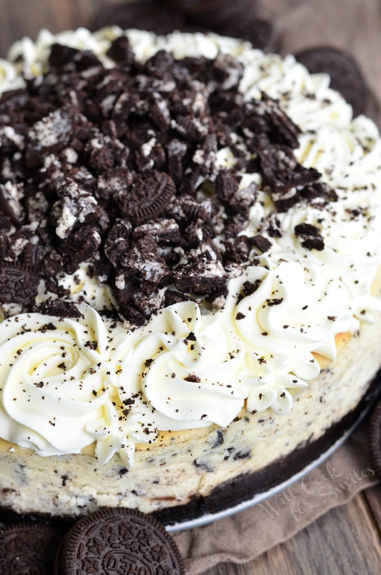 The Ultimate Oreo Cheesecake on a table