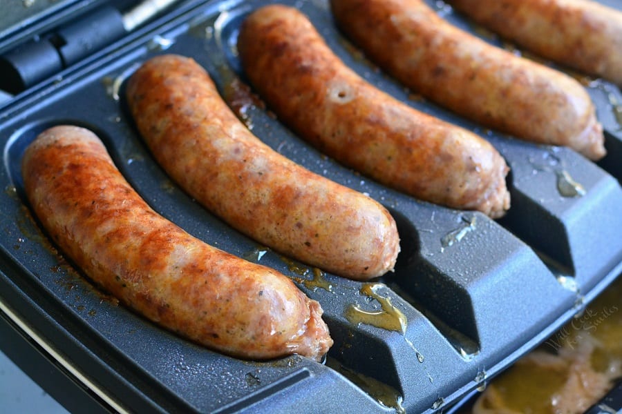 cooking sausage in a sausage maker