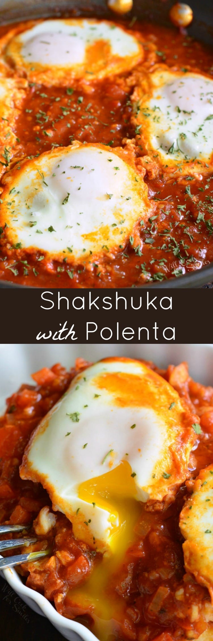 Shakshuka with Parmesan Polenta collage