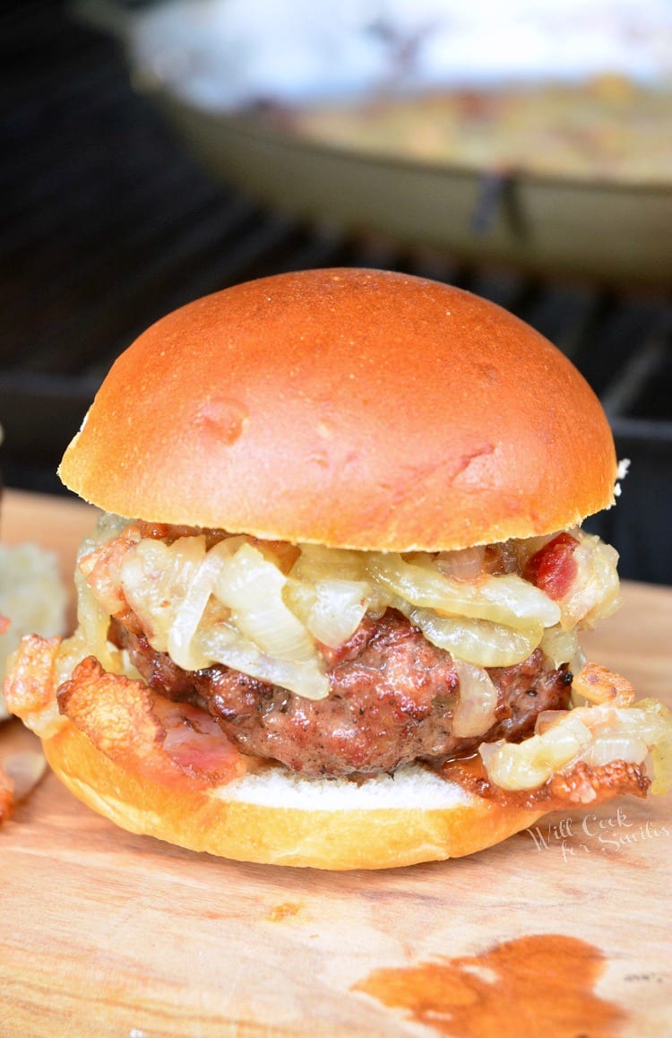 Bacon Burger Sliders with Bacon Caramelized Onions