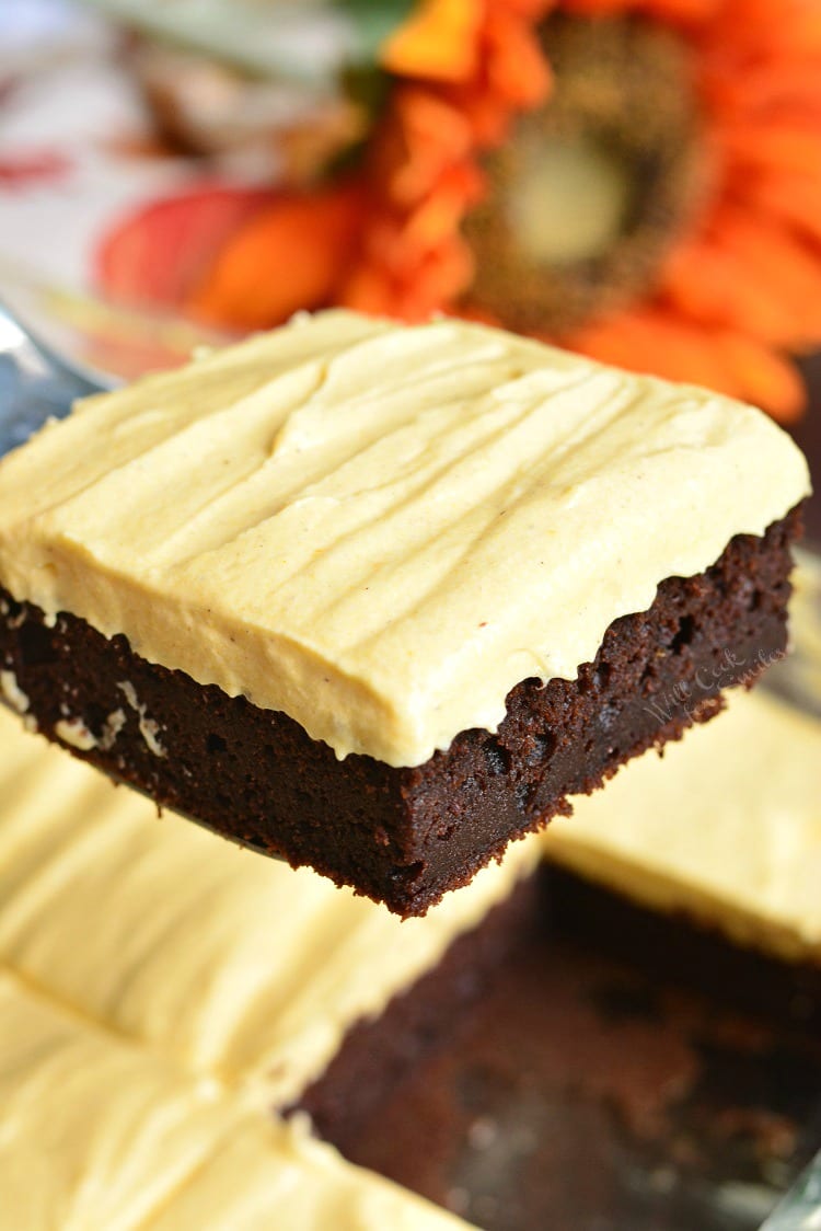 Frosted Pumpkin Brownies