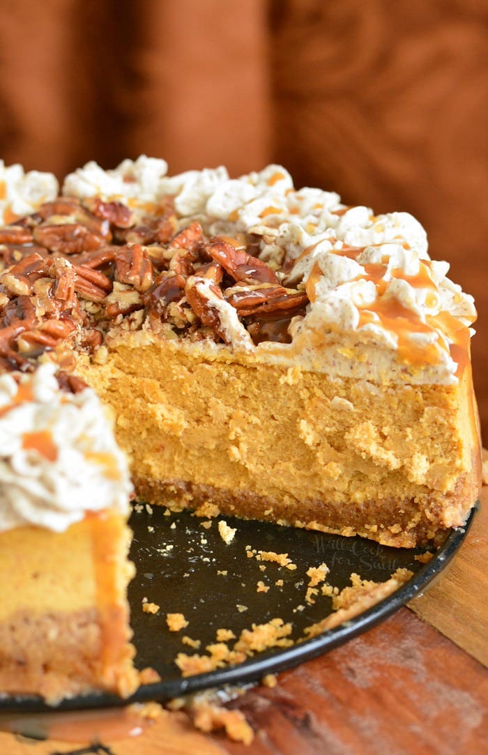 Pecan Caramel Pumpkin Cheesecake