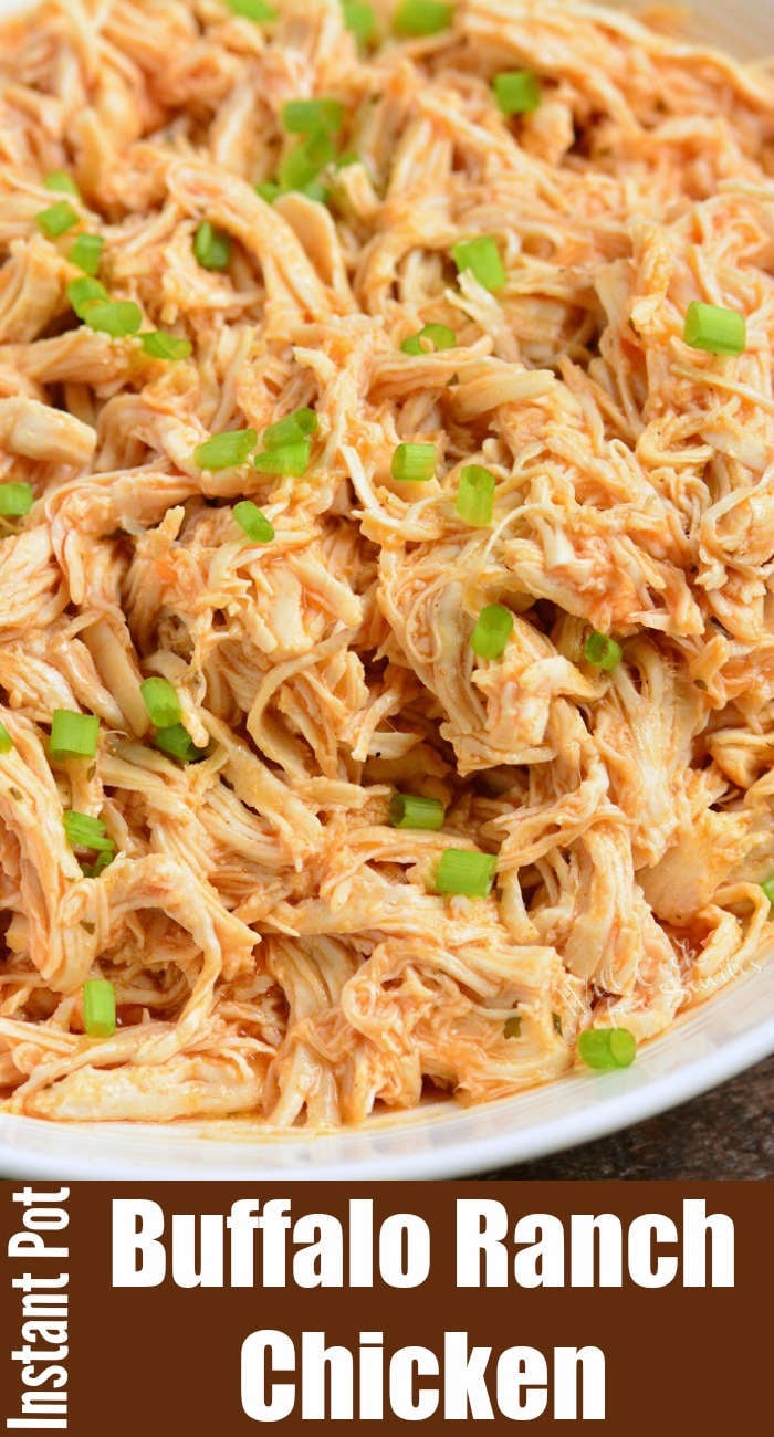 buffalo shredded chicken in a bowl