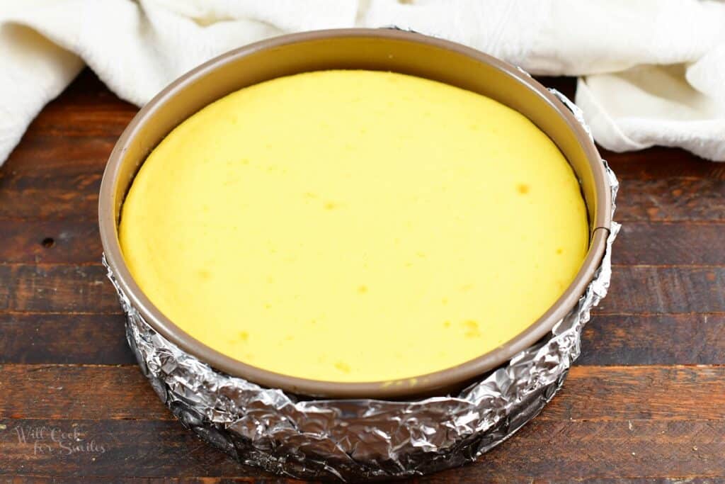 baked ricotta cheesecake in a springform