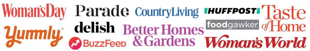 collage of logos of online and print publications.